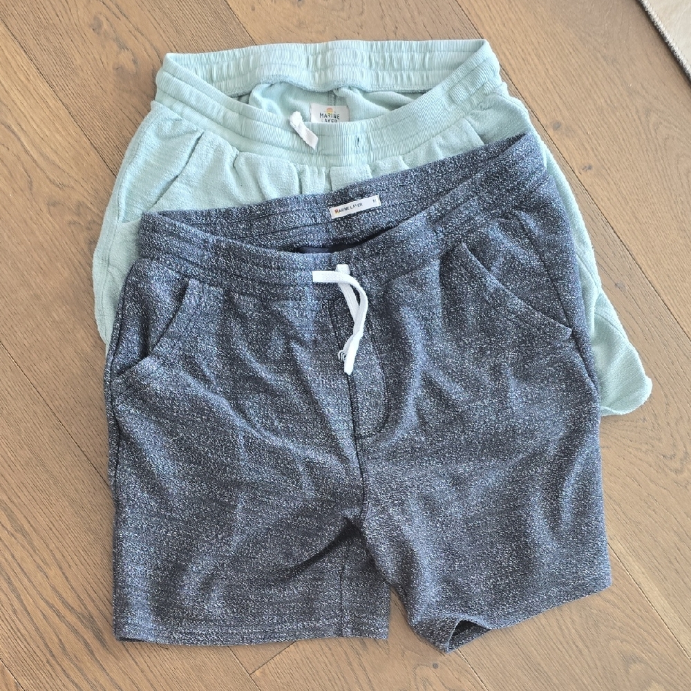 Marine Layer 2 Pairs Mint and Charcoal Sweat Shorts Medium